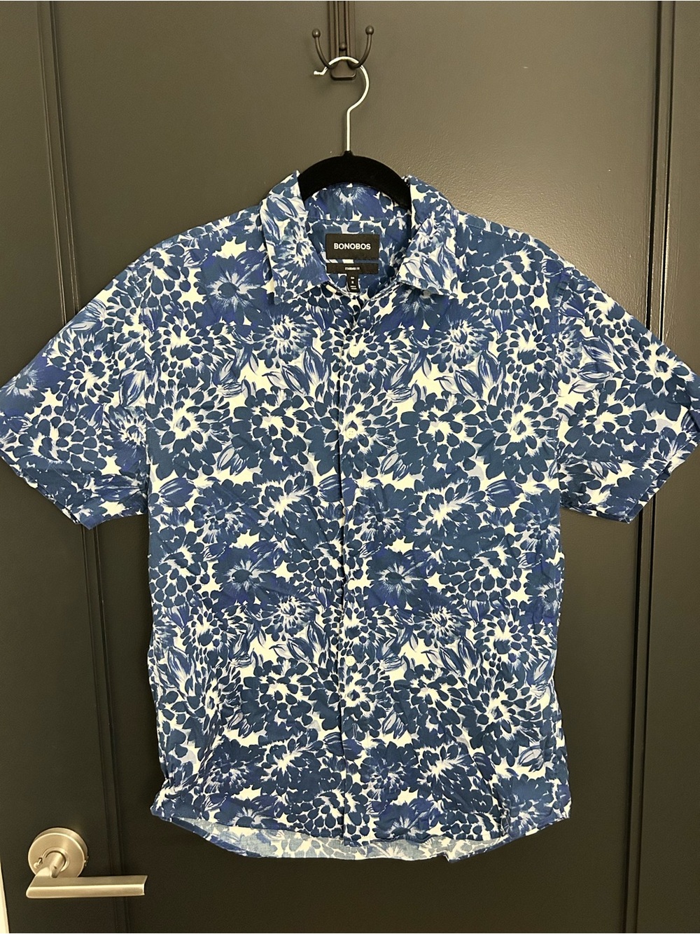 Bonobos Blue Riviera Standard Fit Short Sleeve Button Up Shirt